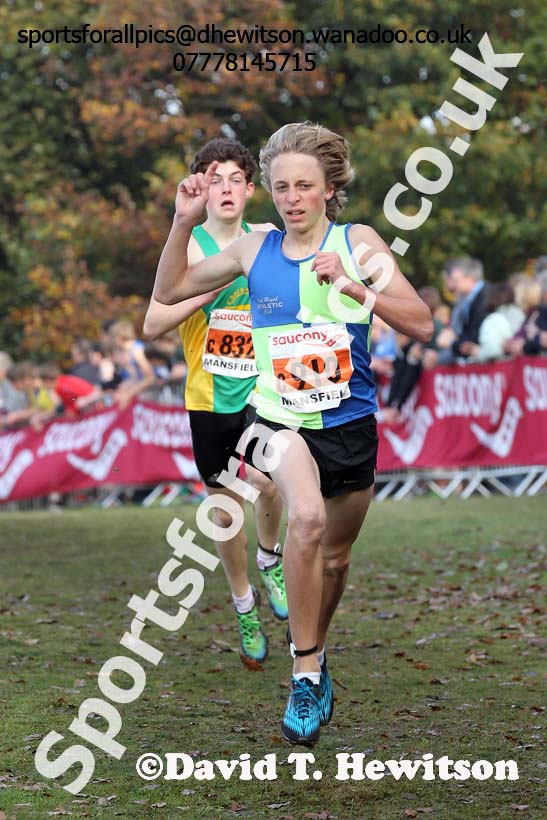 Boys under-15s, National Cross Country Relays, Berry Park, Mansfield. Photo: David T. Hewitson/Sports for All Pics